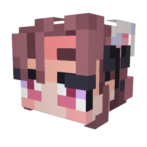 Polarcubart Minecraft avatar head, 3D render