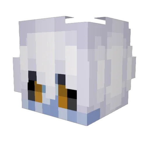 Polardave Minecraft avatar head, 3D render