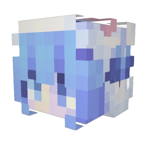 Polarfuchsu Minecraft avatar head, 3D render