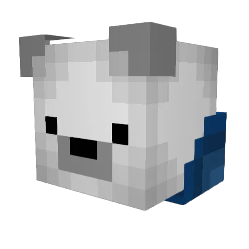 PolarizedBear4 Minecraft avatar head, 3D render