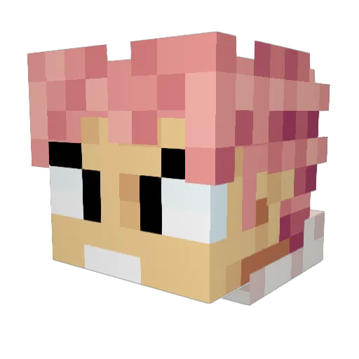 Polaroid_Monster Minecraft avatar head, 3D render