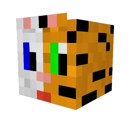 Polartiger Minecraft avatar head, 3D render