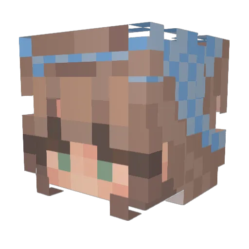 Polaryss Minecraft avatar head, 3D render