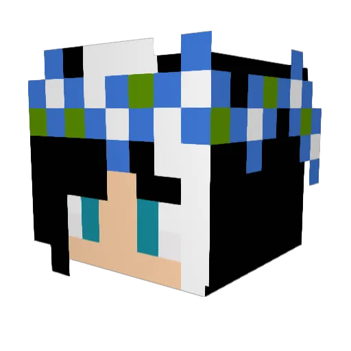 Poledra Minecraft avatar head, 3D render