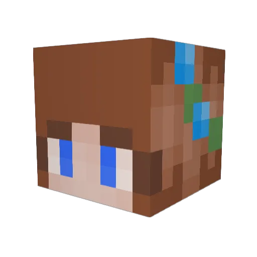 Polemistisbibi Minecraft avatar head, 3D render