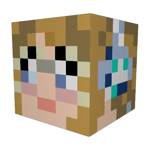PoliWreckerH20 Minecraft avatar head, 3D render