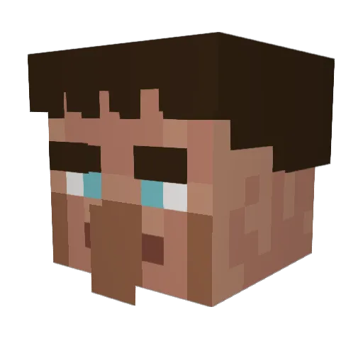 Poli_Mano Minecraft avatar head, 3D render
