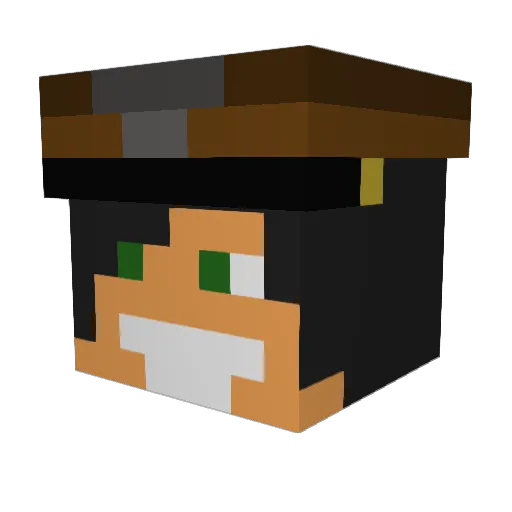 Polidon Minecraft avatar head, 3D render