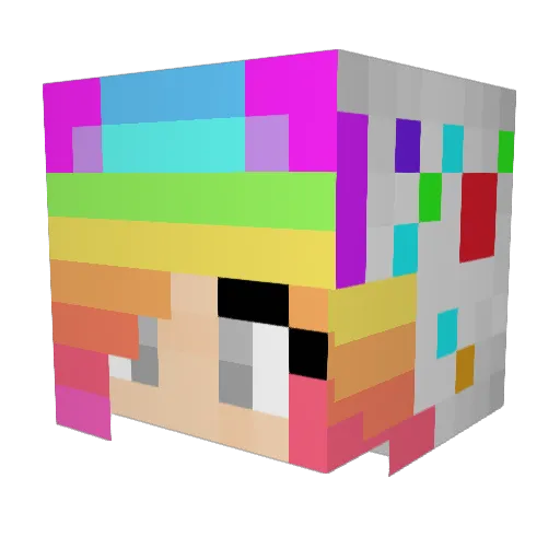 PolinaStol Minecraft avatar head, 3D render