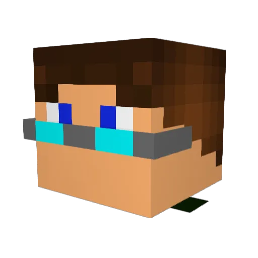 Polipok Minecraft avatar head, 3D render