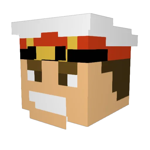 Polisha Minecraft avatar head, 3D render