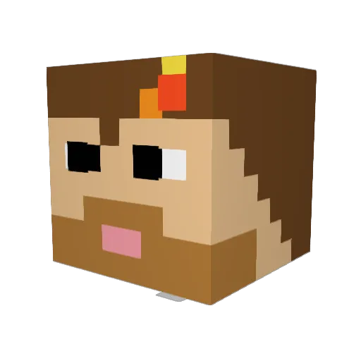 Politoxit Minecraft avatar head, 3D render