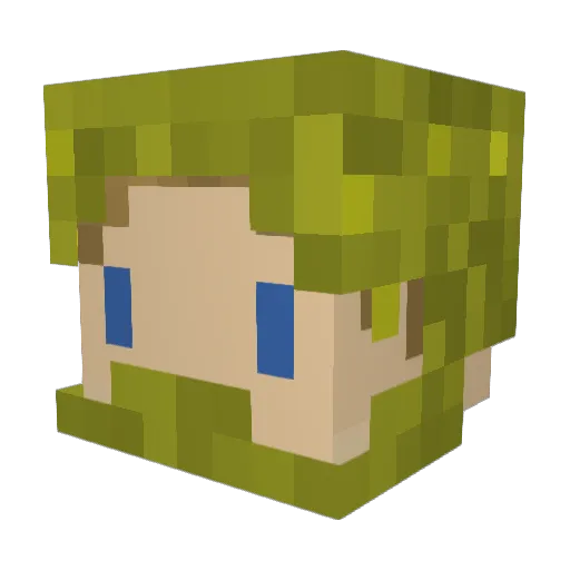 PollinosisQc Minecraft avatar head, 3D render