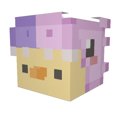 PollitoMayor Minecraft avatar head, 3D render