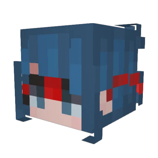 Pollo2312 Minecraft avatar head, 3D render