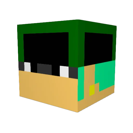 PolloKS Minecraft avatar head, 3D render