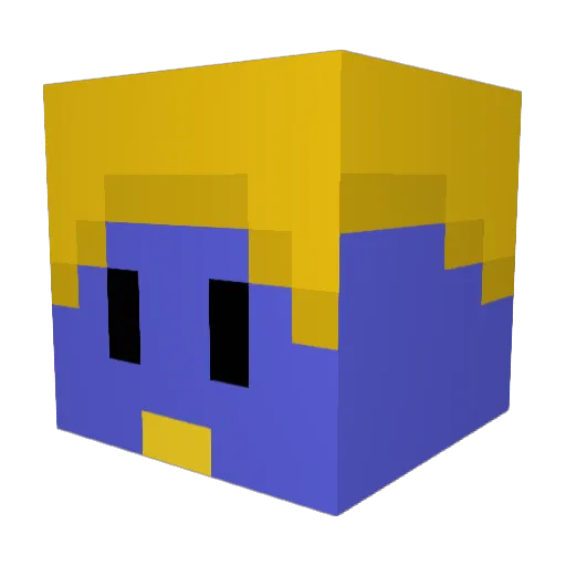Pollolo Minecraft avatar head, 3D render