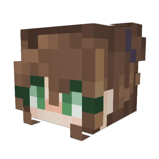 Polly421 Minecraft avatar head, 3D render