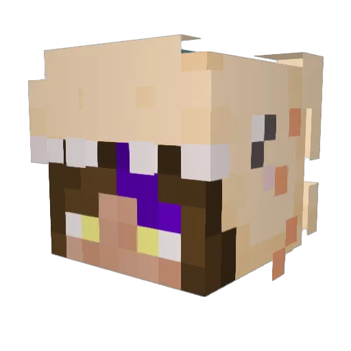 Pollymelon Minecraft avatar head, 3D render