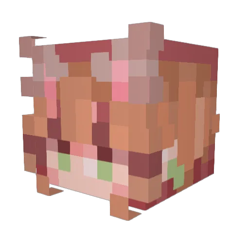 Pollyvo Minecraft avatar head, 3D render