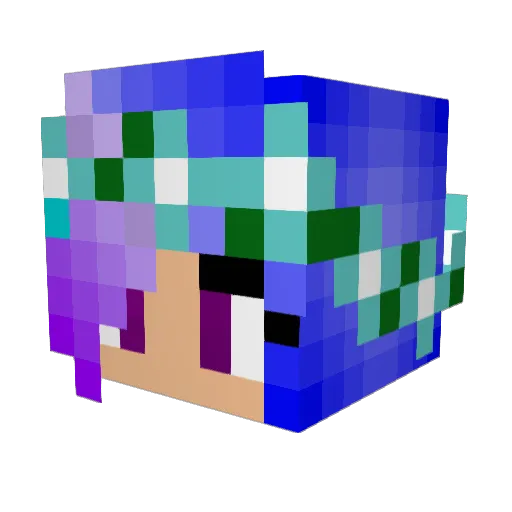Pollyyeet Minecraft avatar head, 3D render
