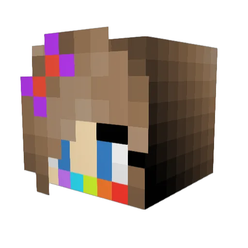 Polnochka Minecraft avatar head, 3D render