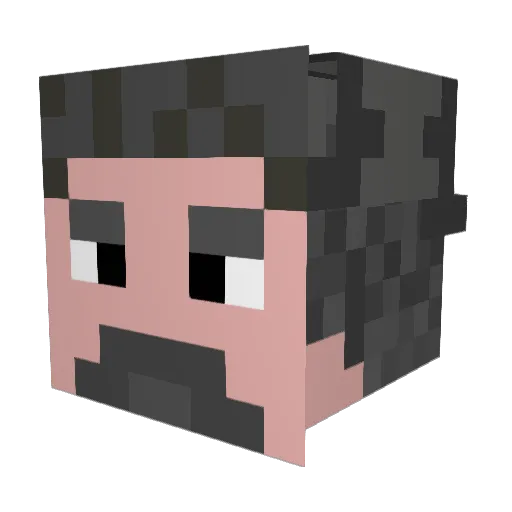 PoloShrimps Minecraft avatar head, 3D render
