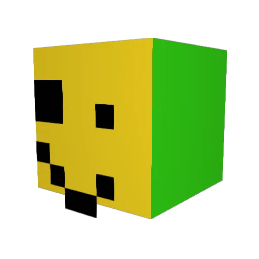 PoloWaterDna Minecraft avatar head, 3D render