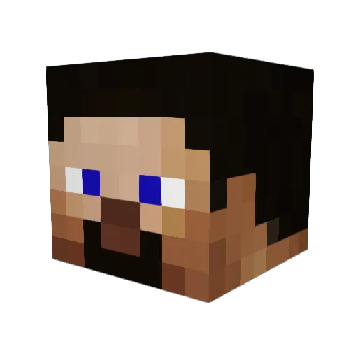 Pololokko Minecraft avatar head, 3D render