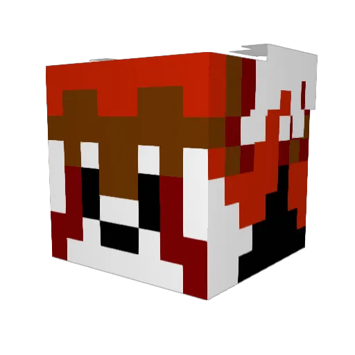 Polomac Minecraft avatar head, 3D render