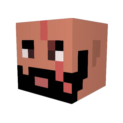 Polosaure Minecraft avatar head, 3D render