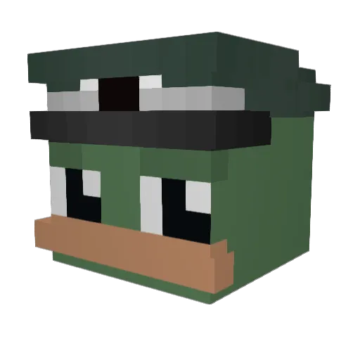 PolskaPepega Minecraft avatar head, 3D render
