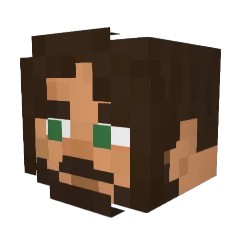Poluno4nik_ Minecraft avatar head, 3D render
