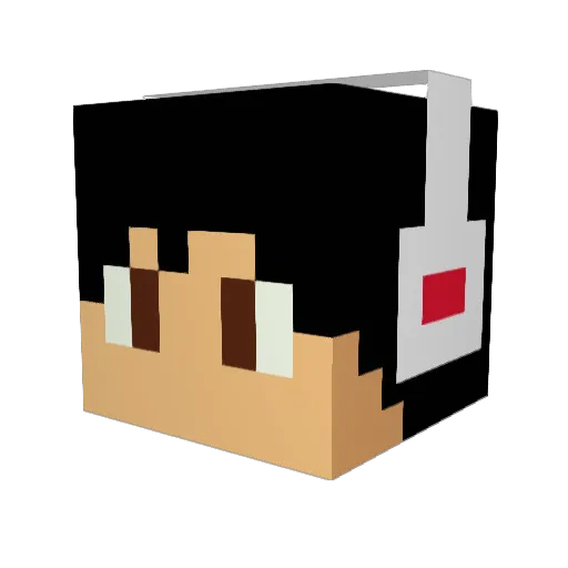 Polycaos Minecraft avatar head, 3D render