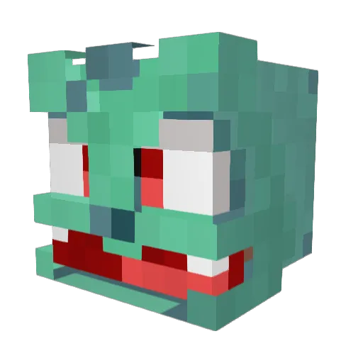 Polygamous Minecraft avatar head, 3D render