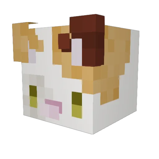 PolygonW0LF Minecraft avatar head, 3D render