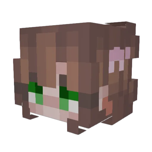 Polyhymniiia Minecraft avatar head, 3D render