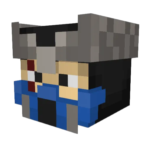 Polymite Minecraft avatar head, 3D render