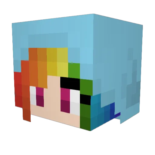 Polymoron Minecraft avatar head, 3D render