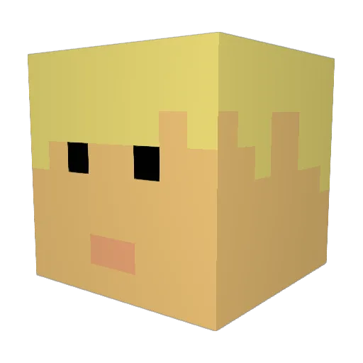 Polymyxin Minecraft avatar head, 3D render