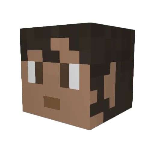 Polynoid Minecraft avatar head, 3D render