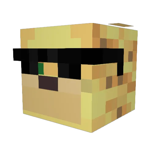 Polyominoes Minecraft avatar head, 3D render
