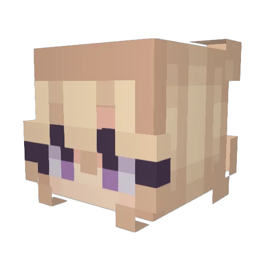 PolzR Minecraft avatar head, 3D render