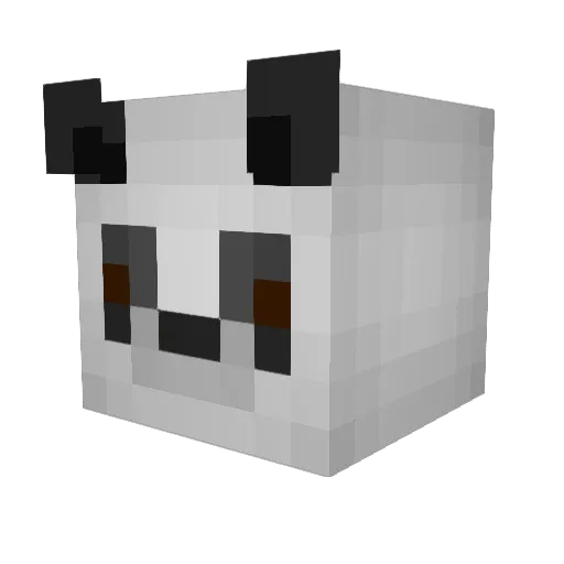 PomPomThePanda Minecraft avatar head, 3D render