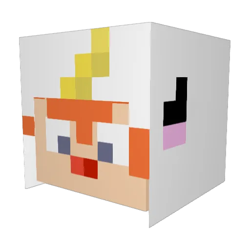Pom_mi Minecraft avatar head, 3D render