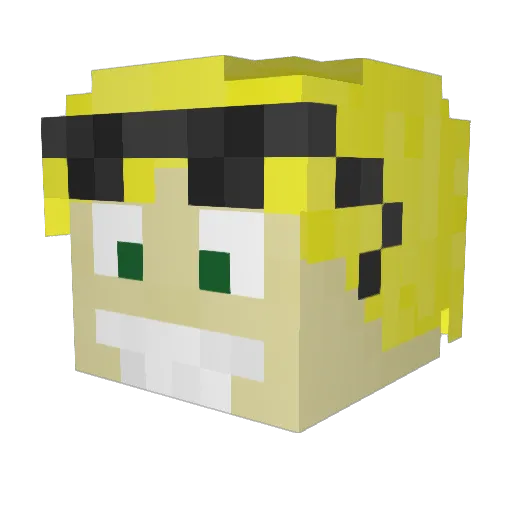 Pomans Minecraft avatar head, 3D render