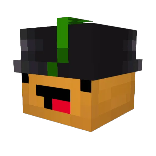 Pomaranczqa Minecraft avatar head, 3D render