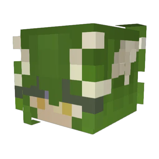 Pomegranat3 Minecraft avatar head, 3D render