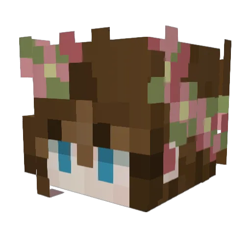 Pomegranate_tea Minecraft avatar head, 3D render