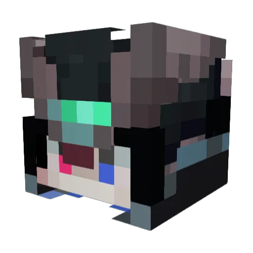PomeloBLack Minecraft avatar head, 3D render